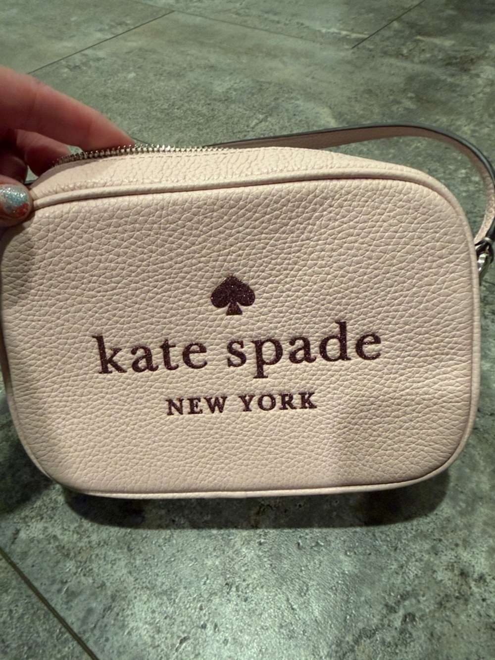 kate spade pale pink Pebbled Leather Crossbody with Star Zip Wallet - Picture 2 of 6